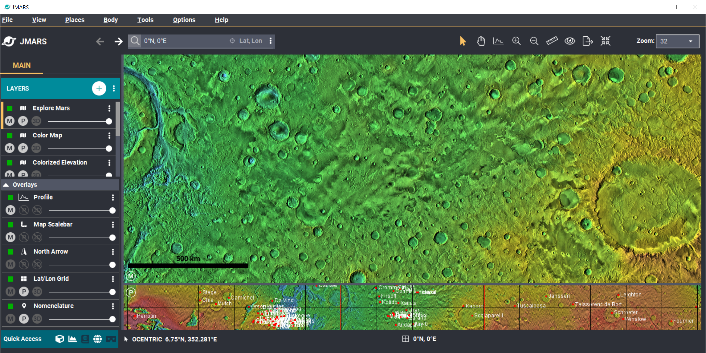 Resize to show global view  JMARS - Java Mission-planning and Analysis for  Remote Sensing